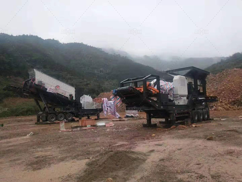 two mobile impact crushers on site