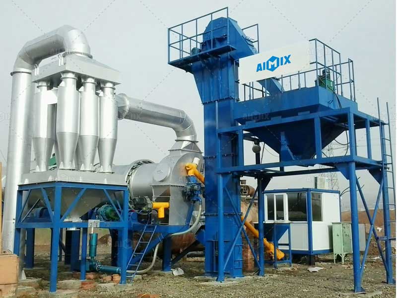 Continuous asphalt batching plant type on site