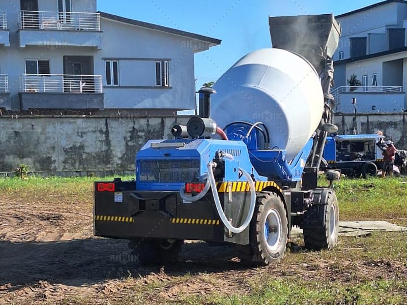 AS-3.5 Aimix self loading concrete mixer working in Nigeria